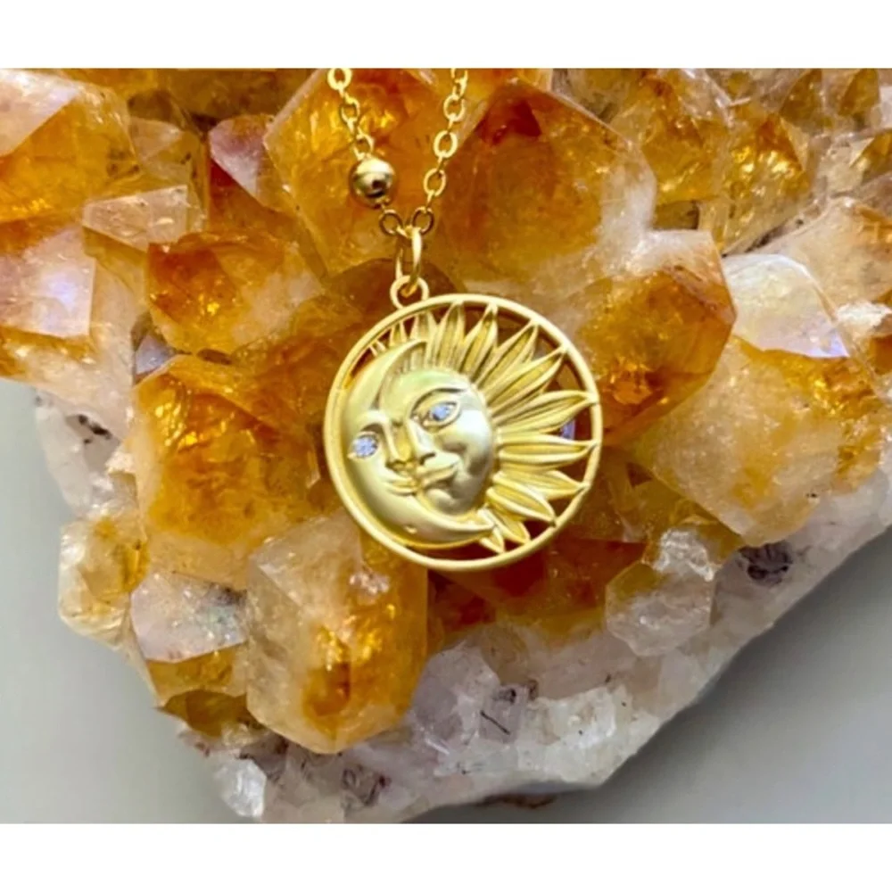 2 LEFT! Solana Sun and Moon Necklace - Picture 1 of 6